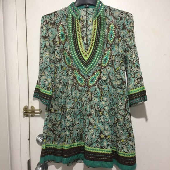 BARBARA GERWIT EMBELLISHED TALL BLOUSES SIZE S - Picture 5 of 7